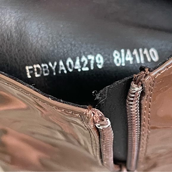 Nasty Gal Faux Patent Leather Tall Brown Boots 3.5" heels women’s size 8 EUC - Picture 7 of 11